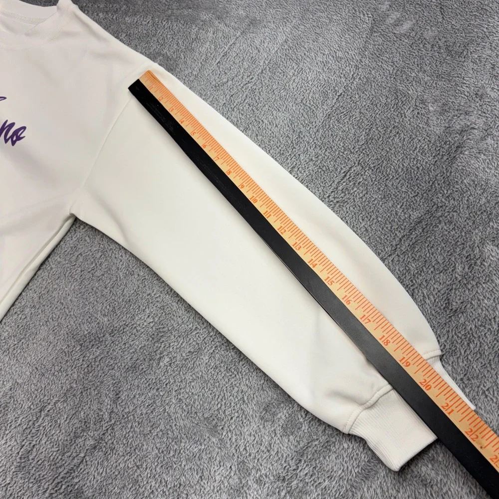 Burandoeno Sweatshirt Mens Size M White Purple Script Logo Excellent Streetwear‎